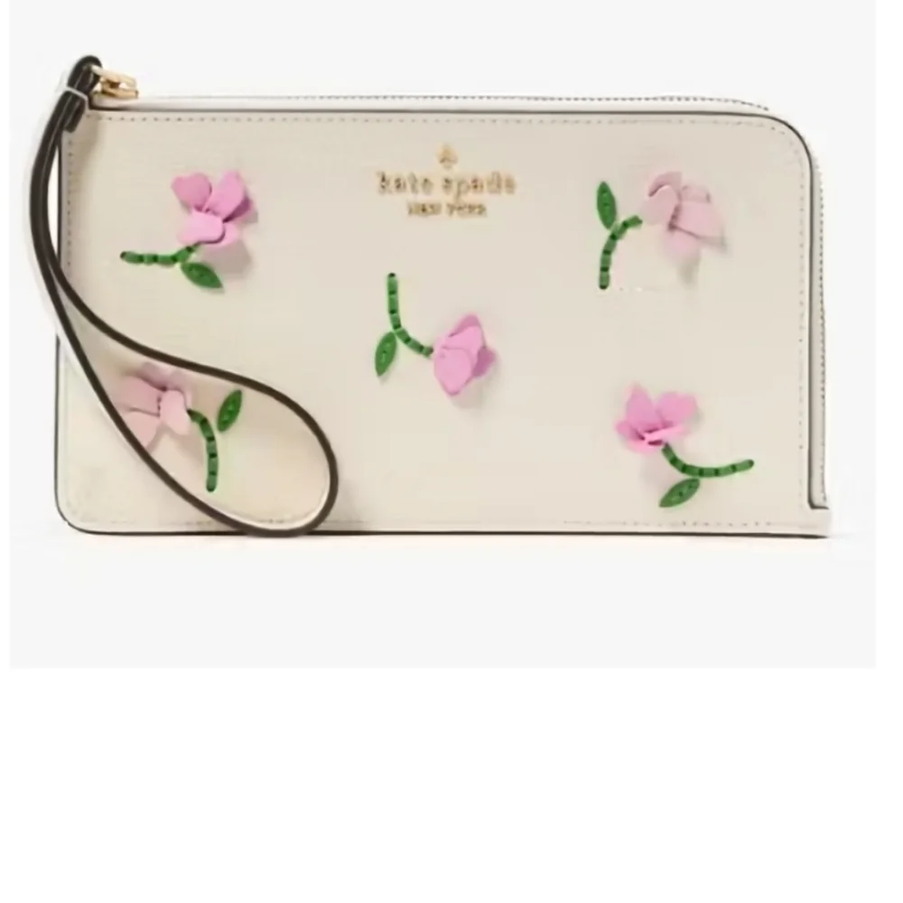 Kate Spade Lucy Applique Medium L- Zip Wristlet